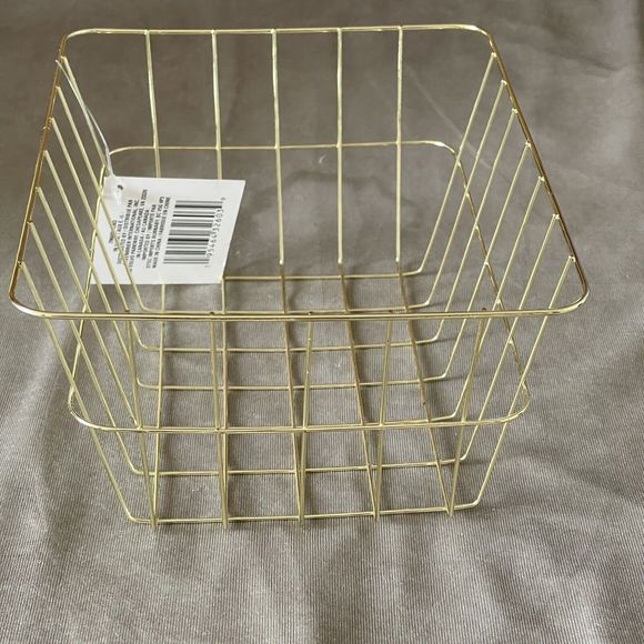 Birch & Vine Gold Wire Small Rectangular Organizer Storage Baskets Set 10 Office - Picture 5 of 11